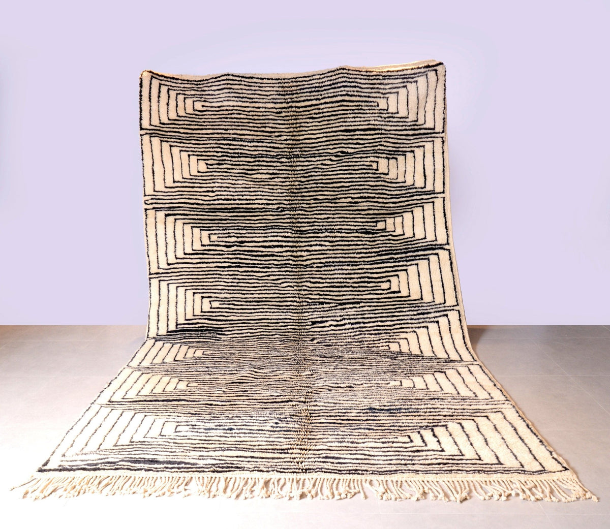 Moroccan Berber Genuine Lamb black Wool Rug 7.2 ft x 11.5 ft ,Ethnic handwoven Rug, Exclusive Natural Artwork Tuareg white Sofa Carpet - Africancreates