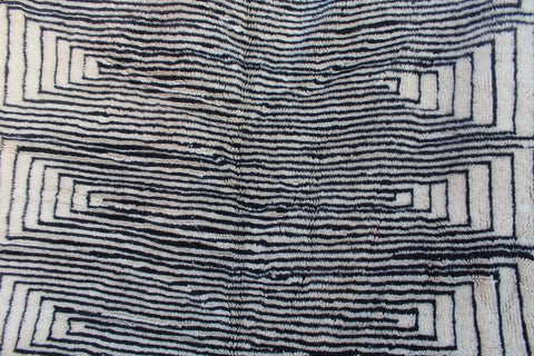 Moroccan Berber Genuine Lamb black Wool Rug 7.2 ft x 11.5 ft ,Ethnic handwoven Rug, Exclusive Natural Artwork Tuareg white Sofa Carpet - Africancreates