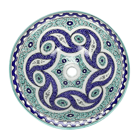 Moroccan Ceramic sink handmade bathroom vessel sink washbasin for bathroom & kitchen farmhouse sink Moroccan sink bowl handcrafted sink - Africancreates