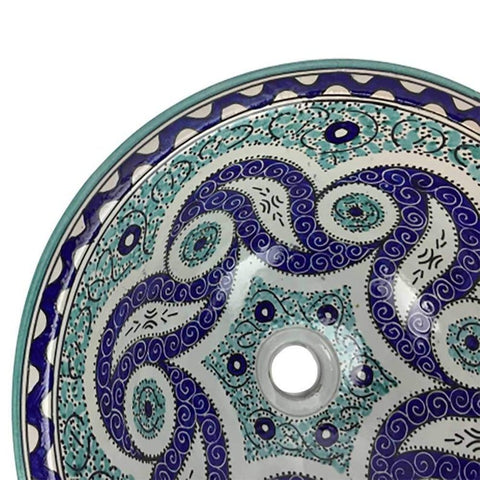 Moroccan Ceramic sink handmade bathroom vessel sink washbasin for bathroom & kitchen farmhouse sink Moroccan sink bowl handcrafted sink - Africancreates