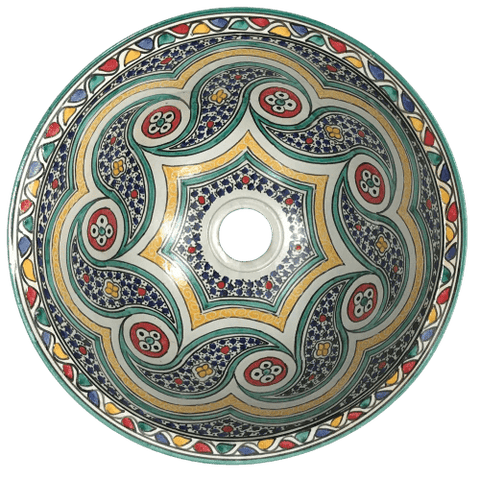 Moroccan Ceramic sink,handmade bathroom vessel sink,washbasin for bathroom & kitchen,farmhouse sink,Moroccan sink bowl, handcrafted bathroom sink, luxury sink - Africancreates