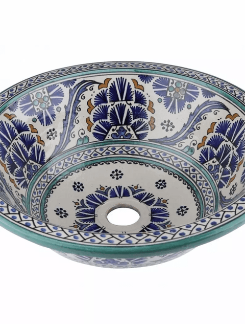 Moroccan Ceramic sink,handmade bathroom vessel sink,washbasin for bathroom & kitchen,farmhouse sink,Moroccan sink bowl.handcrafted sink - Africancreates
