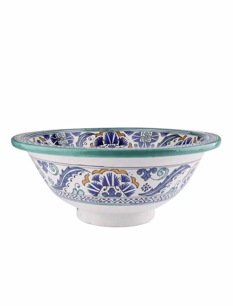 Moroccan Ceramic sink,handmade bathroom vessel sink,washbasin for bathroom & kitchen,farmhouse sink,Moroccan sink bowl.handcrafted sink - Africancreates