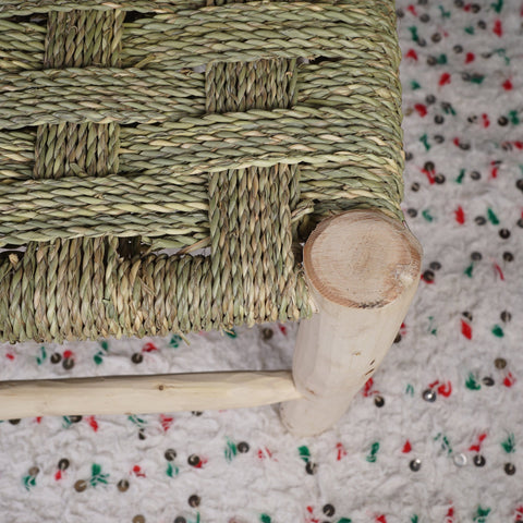 Moroccan handcrafted wooden armchair with rope seat - Africancreates