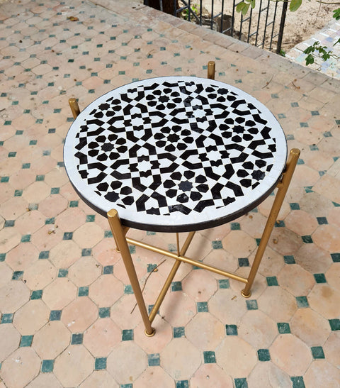 Moroccan mosaic Black table | Bistro table | Arabic Table | Tea table | chocolate Oriental table |moroccan table design - Africancreates