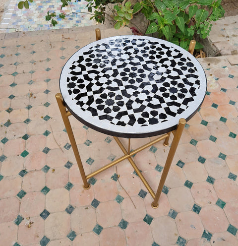 Moroccan mosaic Black table | Bistro table | Arabic Table | Tea table | chocolate Oriental table |moroccan table design - Africancreates