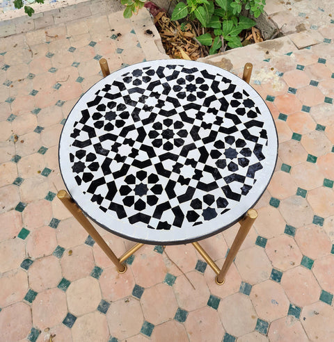 Moroccan mosaic Black table | Bistro table | Arabic Table | Tea table | chocolate Oriental table |moroccan table design - Africancreates