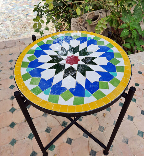 Moroccan mosaic Diamond table | Bistro table | Arabic Table | Tea table | chocolate Oriental table |moroccan table design - Africancreates
