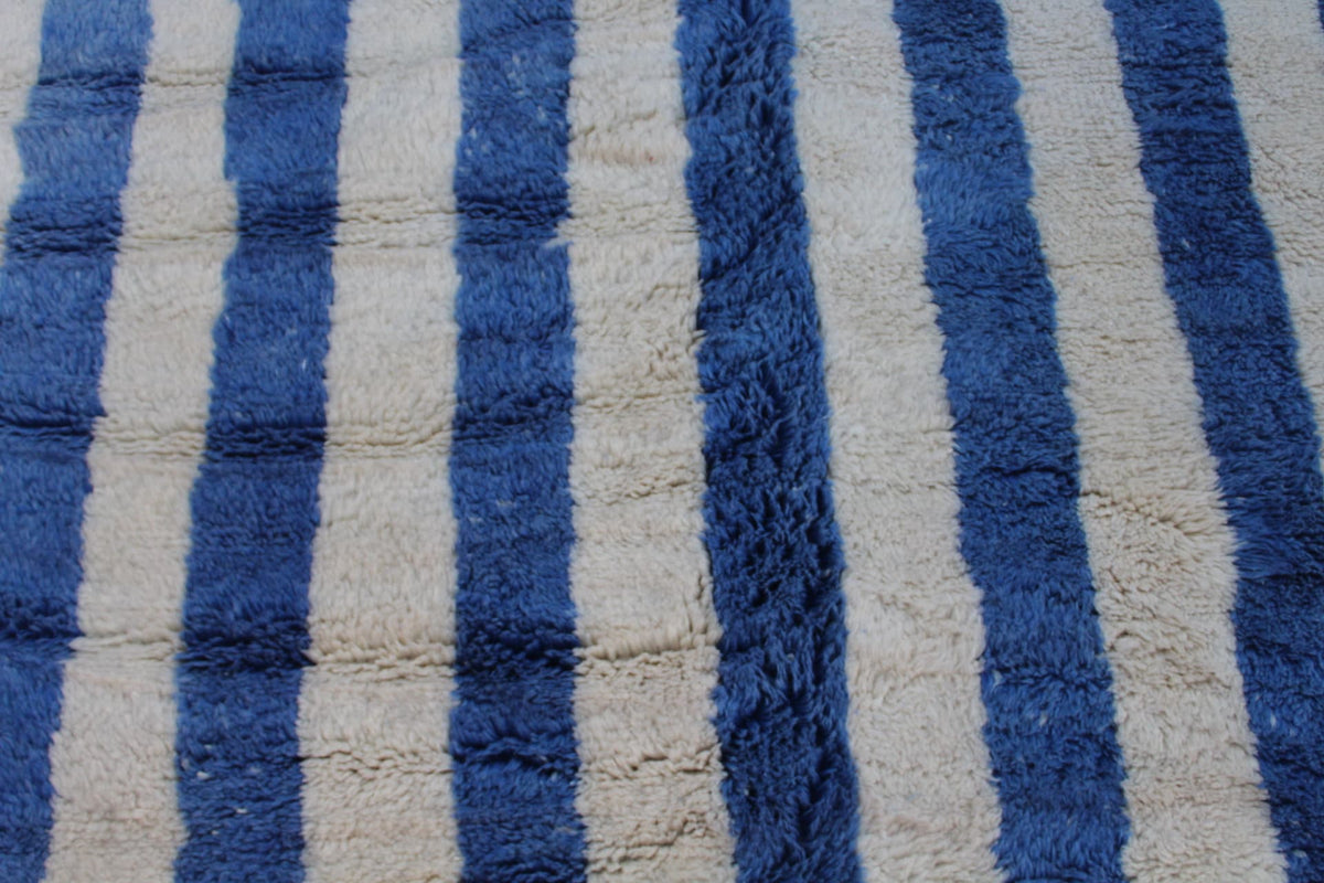 Moroccan Mrirt Area Rug: Handmade Wool Rug with a Distinctive Blue and White Design 9 ft X 11 ft Premium quality rug, Modern artwork - Africancreates