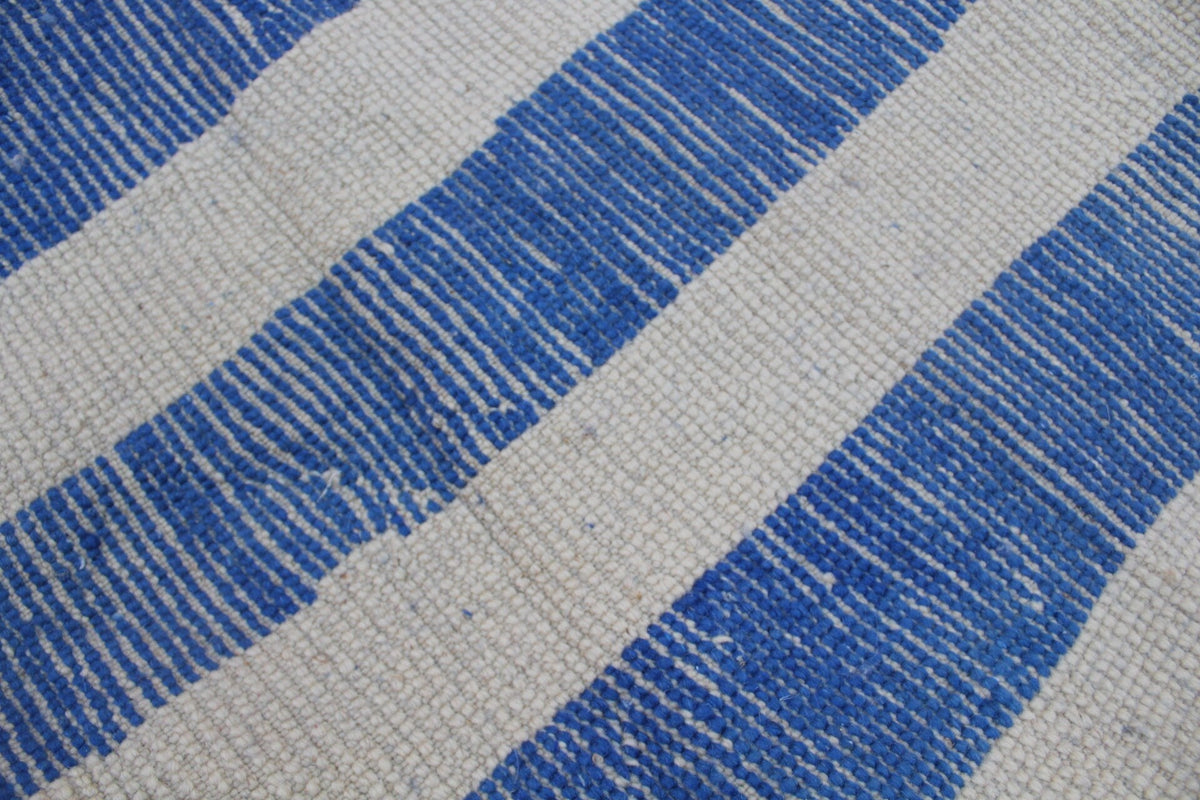 Moroccan Mrirt Area Rug: Handmade Wool Rug with a Distinctive Blue and White Design 9 ft X 11 ft Premium quality rug, Modern artwork - Africancreates