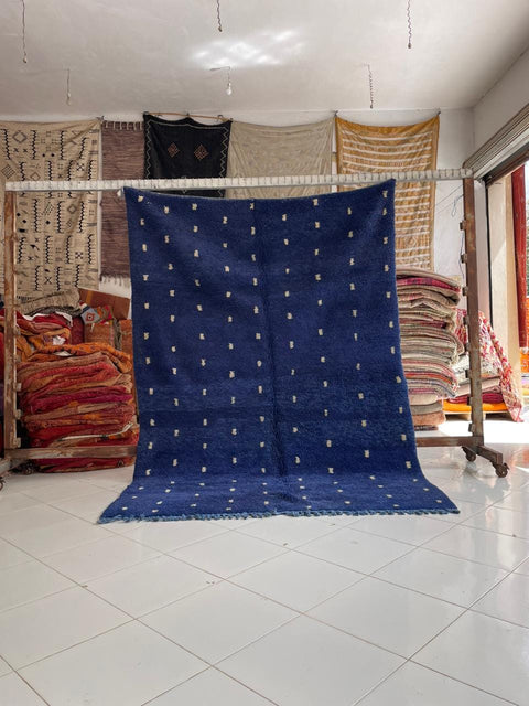 Moroccan Rug – Beni Ourain Rugs - Hand-Woven rug - Bleu rug – 6.5x9.5 Feet Carpet - living room rug - Moroccan carpet - Africancreates