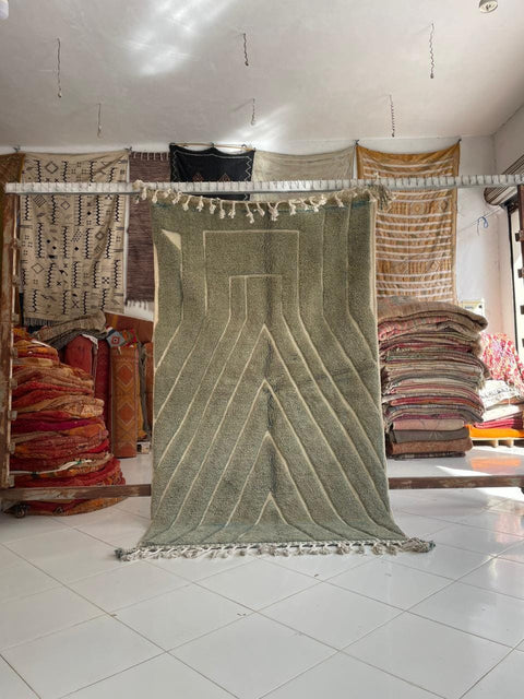 Moroccan Rug – Beni Ourain Rugs - Handmade rug - Gray rug – 6.8x9.7 Feet Carpet - living room rug - Bohemian Rug - Africancreates