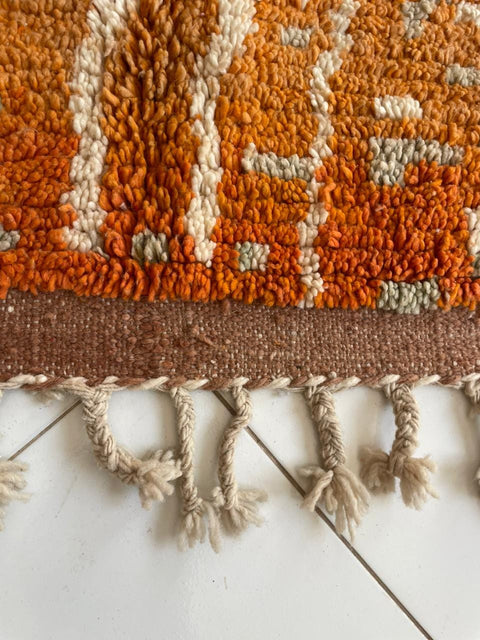 Moroccan Rug – Beni Ourain Rugs - Handmade rug - Orange rug – 6.7x9.6 Feet Carpet - living room rug - Africancreates