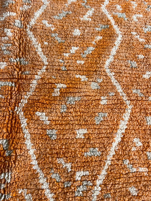 Moroccan Rug – Beni Ourain Rugs - Handmade rug - Orange rug – 6.7x9.6 Feet Carpet - living room rug - Africancreates