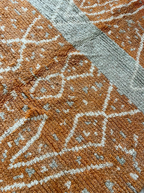Moroccan Rug – Beni Ourain Rugs - Handmade rug - Orange rug – 6.7x9.6 Feet Carpet - living room rug - Africancreates