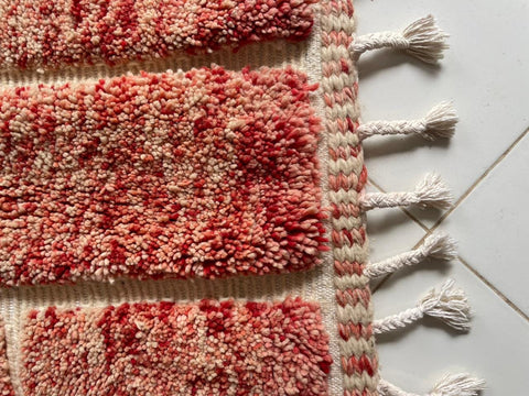 Moroccan Rug – Beni Ourain Rugs - Handmade rug - Red rug – 6.8x10 Feet Carpet - living room rug - oriental Rug - Africancreates