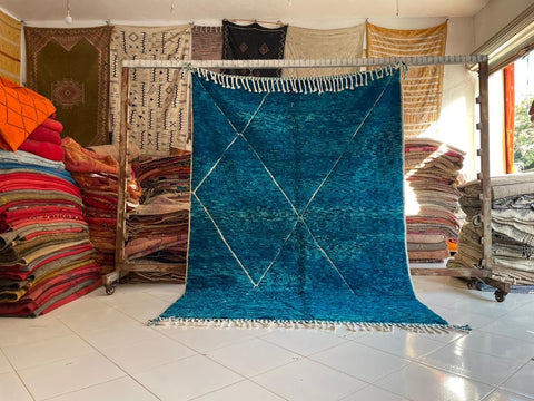 Moroccan Rug – Beni Ourain Rugs - Handmade rug - turquoise rug – 6.6x9.5 Feet Carpet - living room rug - Bohemian Rug - Africancreates