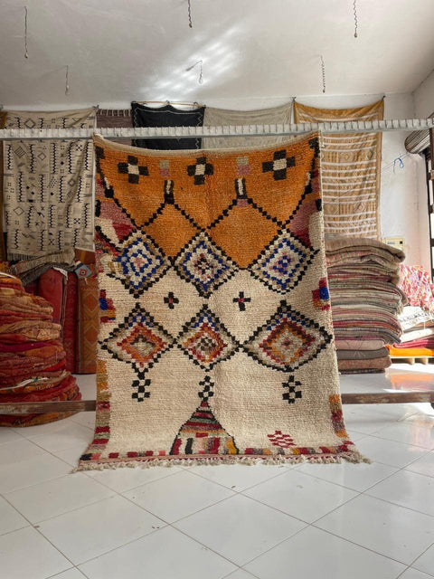 Moroccan Rug – Beni Ourain Rugs - Wool rug - Orange rug – 5.5x8 Feet Carpet - living room rug - Bohemian Rug - Africancreates