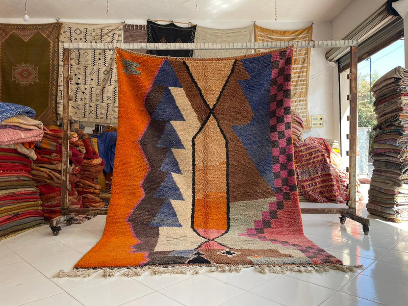 Colorful Berber Boujaad Moroccan Rug | 6.8×9.8 ft