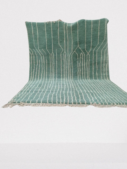 Moroccan rug with attractive modern design, Mrirt rug 9 ft X 12.4 ft moroccan rug, Beni ourain rug, Teppish ,Green Olive and White rug - Africancreates