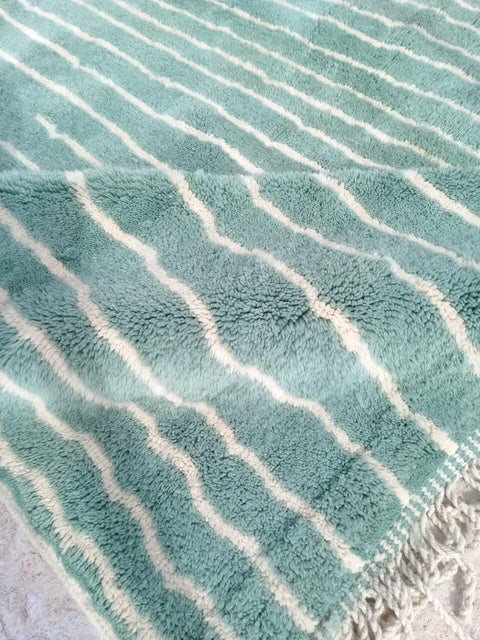 Moroccan rug with attractive modern design, Mrirt rug 9 ft X 12.4 ft moroccan rug, Beni ourain rug, Teppish ,Green Olive and White rug - Africancreates
