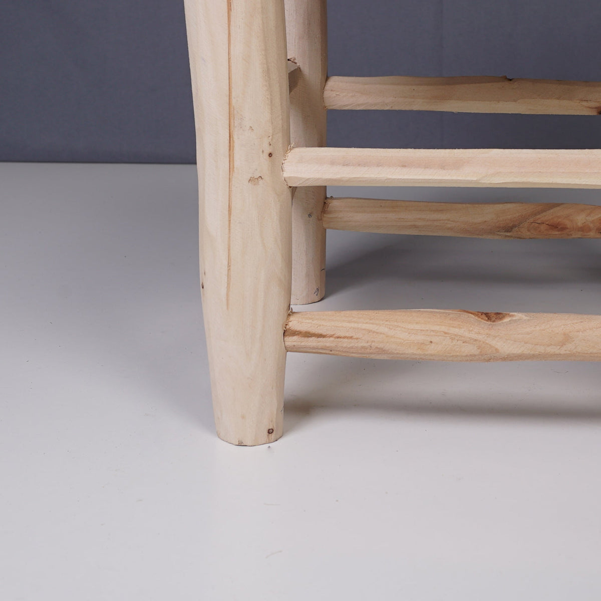 Moroccan wooden and braided stool - Africancreates