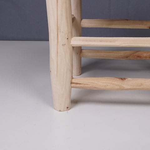 Moroccan wooden and braided stool - Africancreates