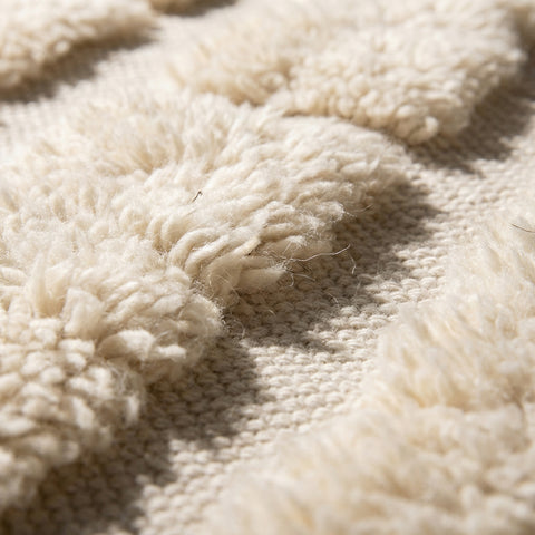 Beige Grids Modern Handmade Moroccan Rug - Custom Living Room Area Beni Rugs