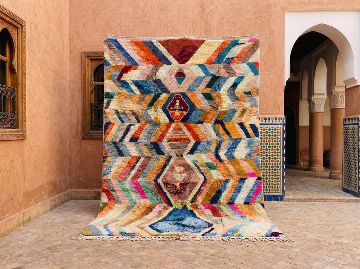 Multicolor Diamond Chevron Custom Moroccan Rug - Africancreates