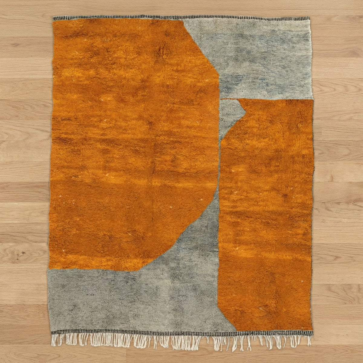 Mustard & Gray Opposed Block Custom Mrirt Moroccan Rug - Africancreates