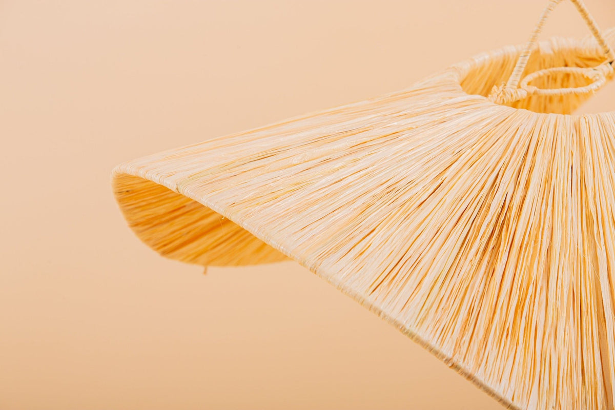 Nouveau style la vague lustre lampe marocaine fait main rotin Suspension en osier naturel, suspension doum ajourée - Africancreates