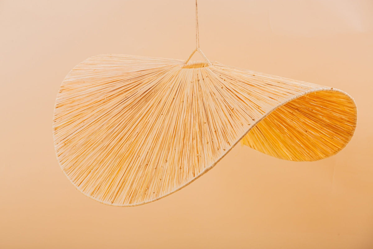 Nouveau style la vague lustre lampe marocaine fait main rotin Suspension en osier naturel, suspension doum ajourée - Africancreates