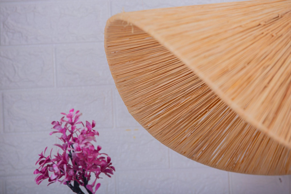 Nouveau style la vague lustre lampe marocaine fait main rotin Suspension en osier naturel, suspension doum ajourée - Africancreates