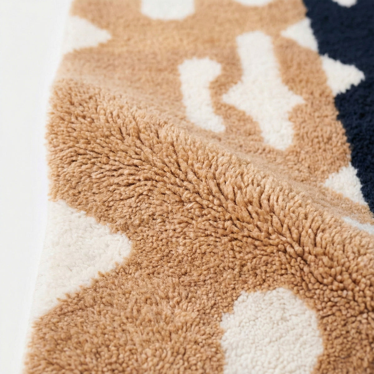 Peach & Black Large Abstract Shapes Custom Moroccan Rug - Africancreates