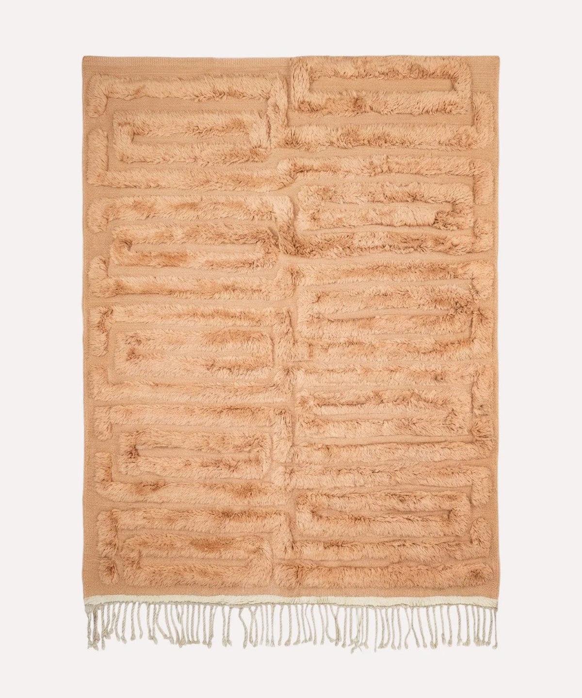 Peach Tonal Short Horizontal Relief Custom Moroccan Rug - Africancreates