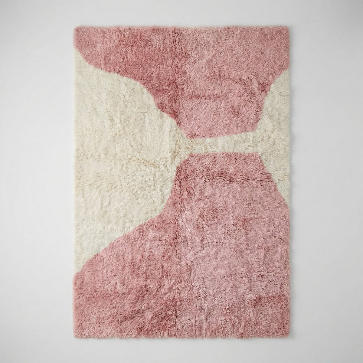 Pink & Cream Asymmetric Hourglass Custom Moroccan Rug - Africancreates