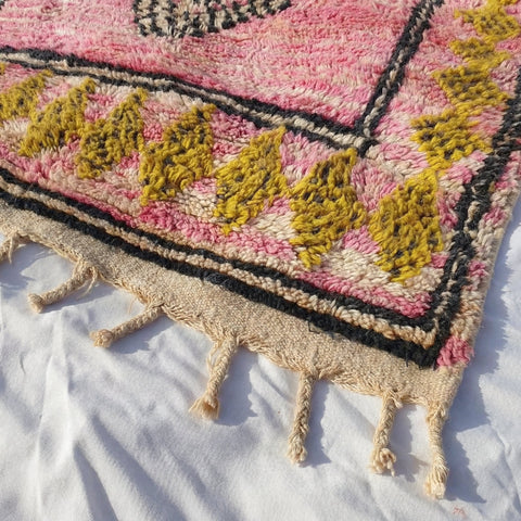 Pink Tribal Wool Rug – Handmade Moroccan Berber Carpet, Tribal Floor Decor - Africancreates