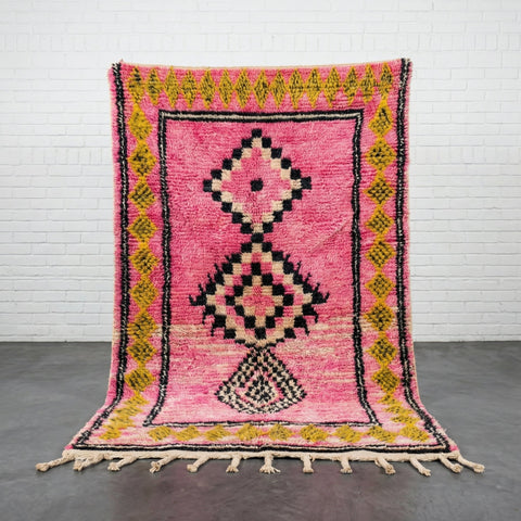 Pink Tribal Wool Rug – Handmade Moroccan Berber Carpet, Tribal Floor Decor - Africancreates