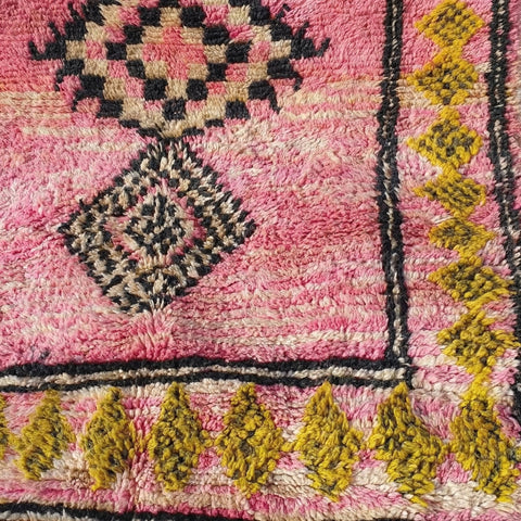 Pink Tribal Wool Rug – Handmade Moroccan Berber Carpet, Tribal Floor Decor - Africancreates