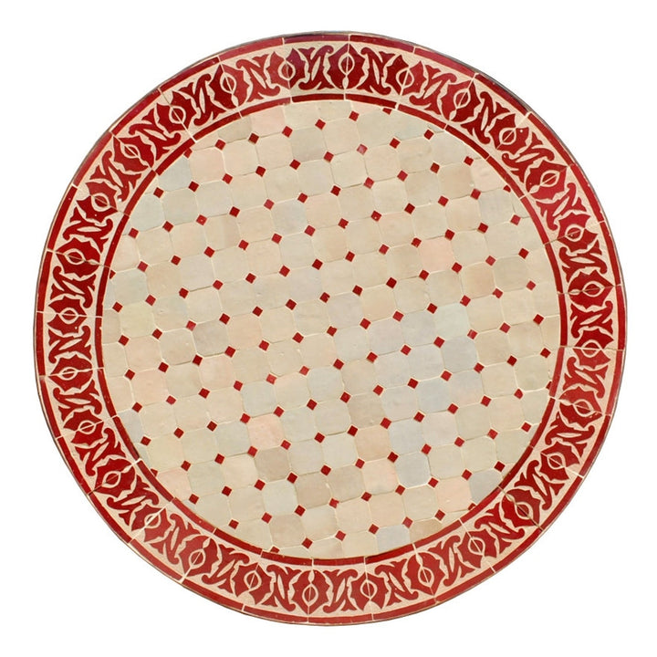 Red Moroccan mosaic table | Bistro table |Terracotta Arabic Table | Tea table | chocolate Oriental table |moroccan table design - Africancreates