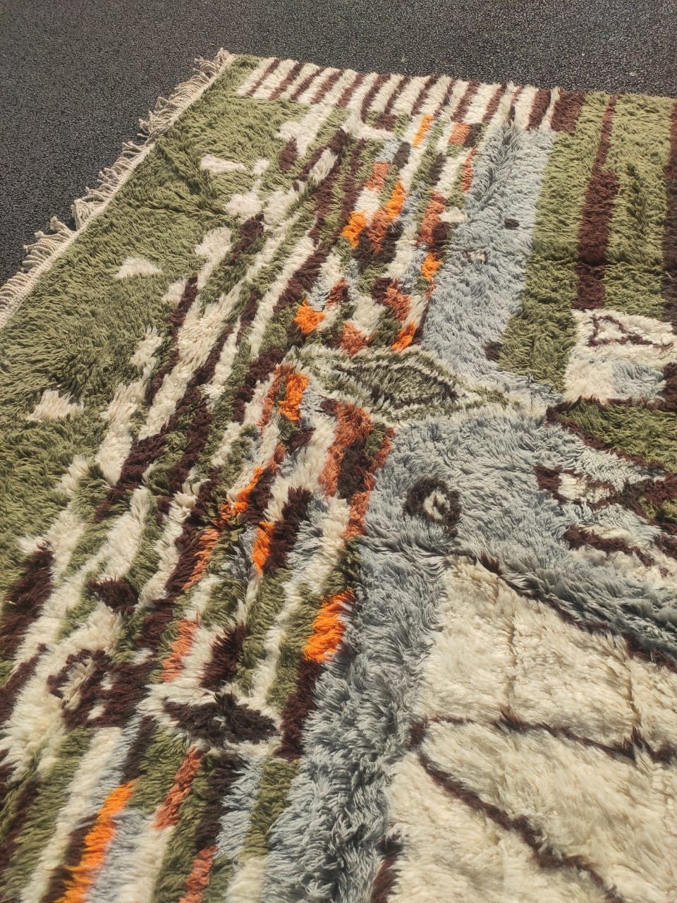 Rust, Olive & Cream Branching Paths Custom Moroccan Rug - Africancreates