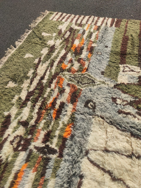 Rust, Olive & Cream Branching Paths Custom Moroccan Rug - Africancreates