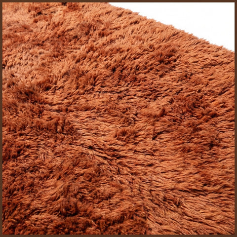 Rust Orange Deep Shag Custom Moroccan Rug - Africancreates