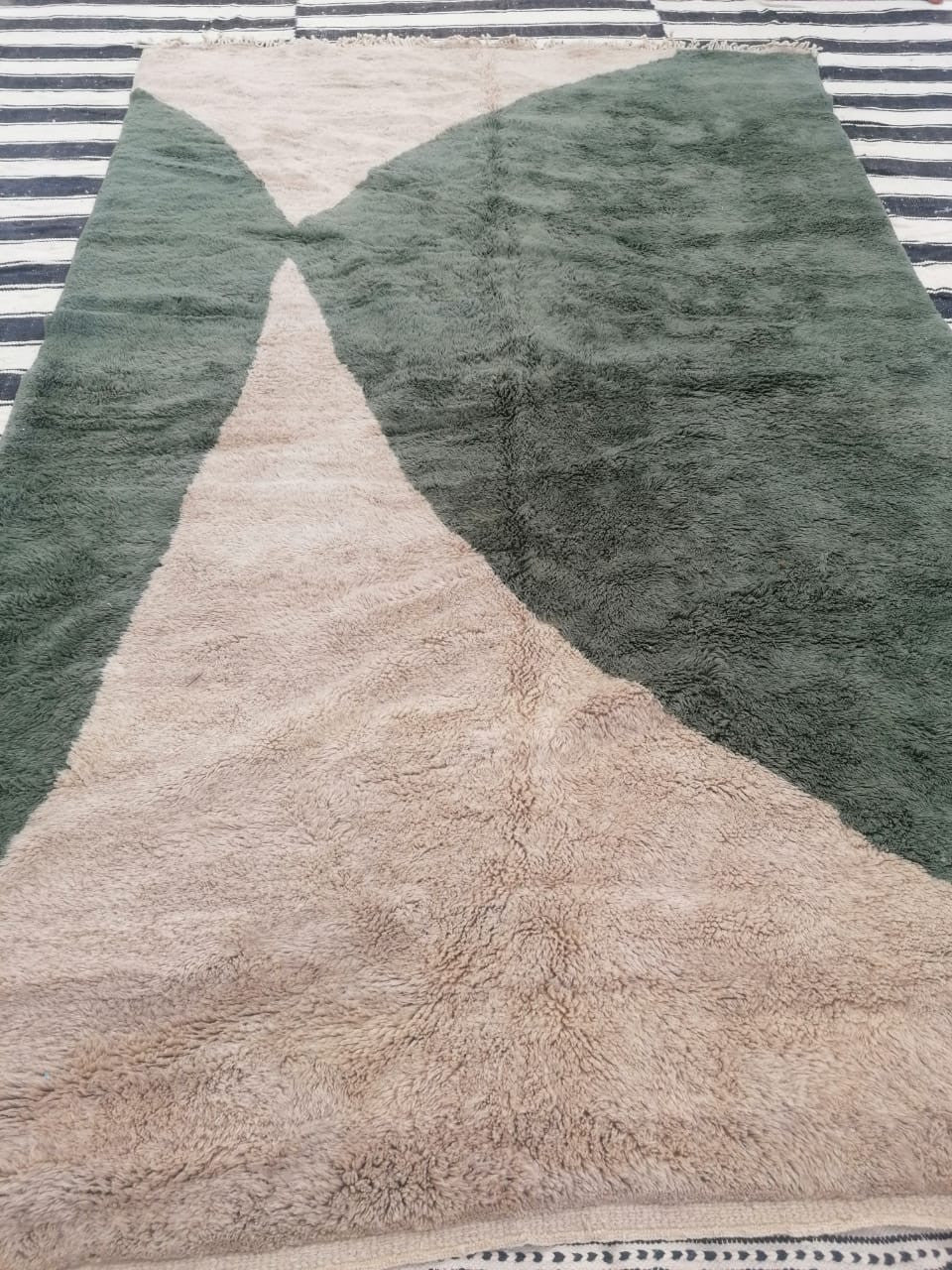 Sage & Taupe Asymmetric X Custom Moroccan Rug - Africancreates