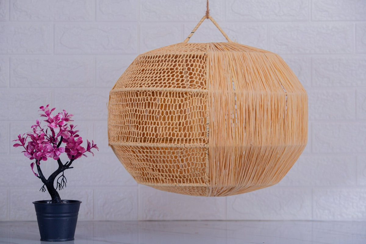 Suspension boule en raphia - Africancreates