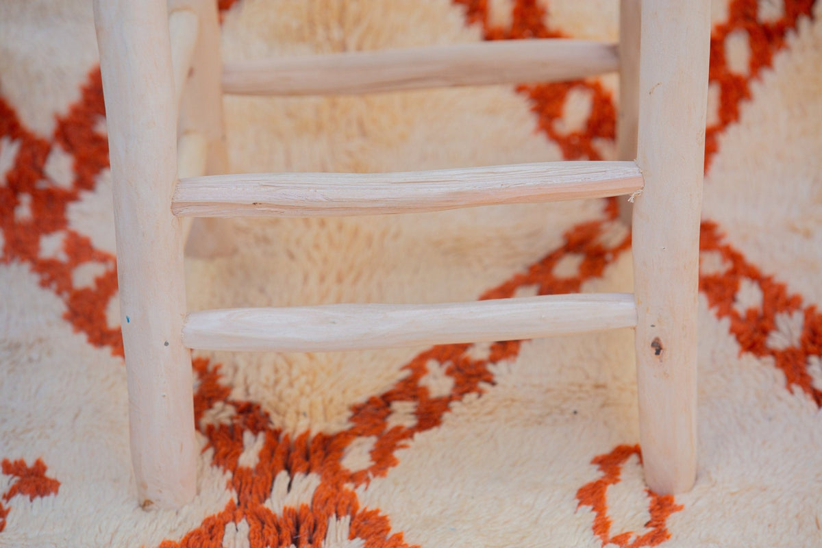 Tabouret marocain en bois et tressé - Africancreates