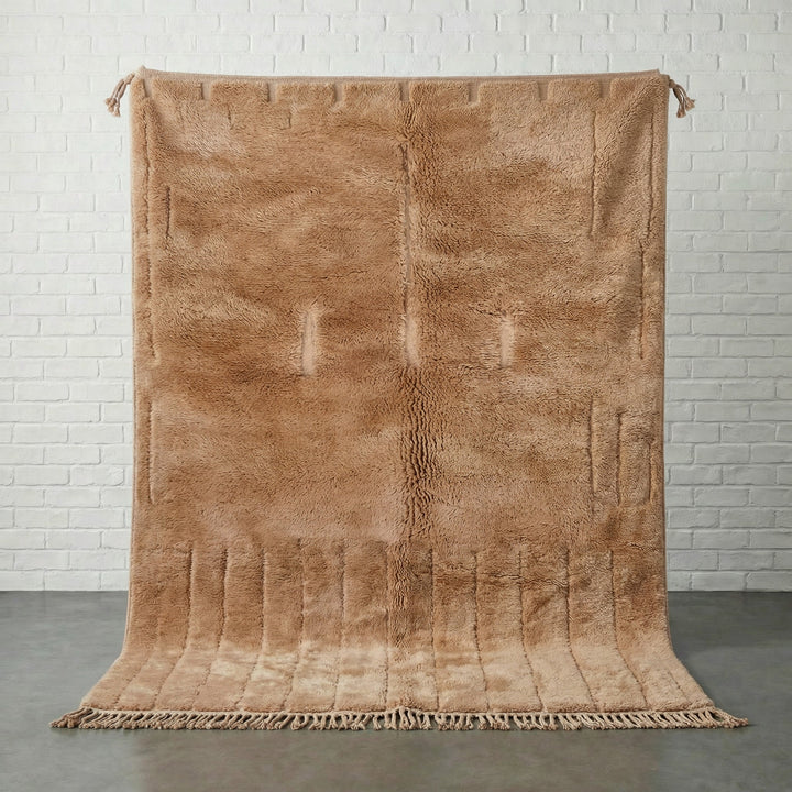 Tan Tonal Short Rectangular Relief Custom Moroccan Rug - Africancreates