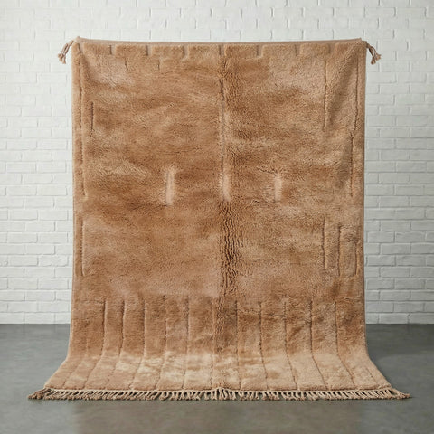 Tan Tonal Short Rectangular Relief Custom Moroccan Rug - Africancreates