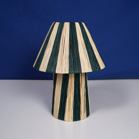 Green Raffia bedside lamp