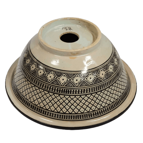 Washbasin for bathroom & kitchen farmhouse sink Moroccan sink black geometric design - Africancreates